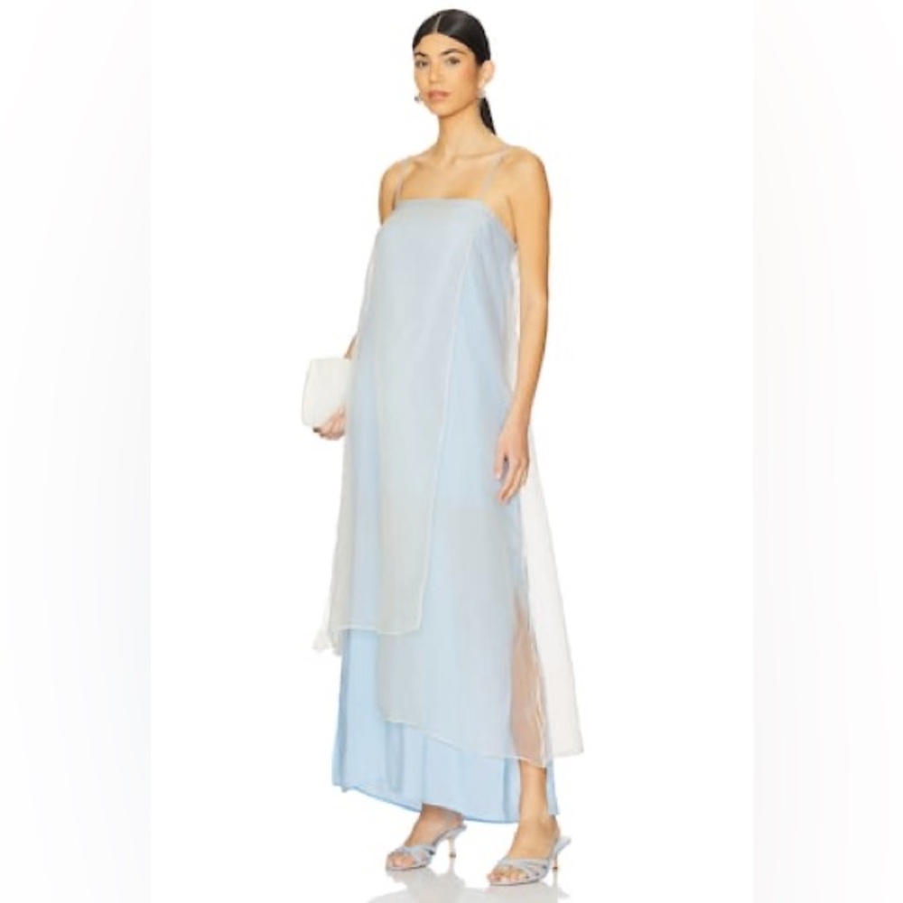 SWF Sheer Slip Maxi Dress in Sky Blue size S NWT